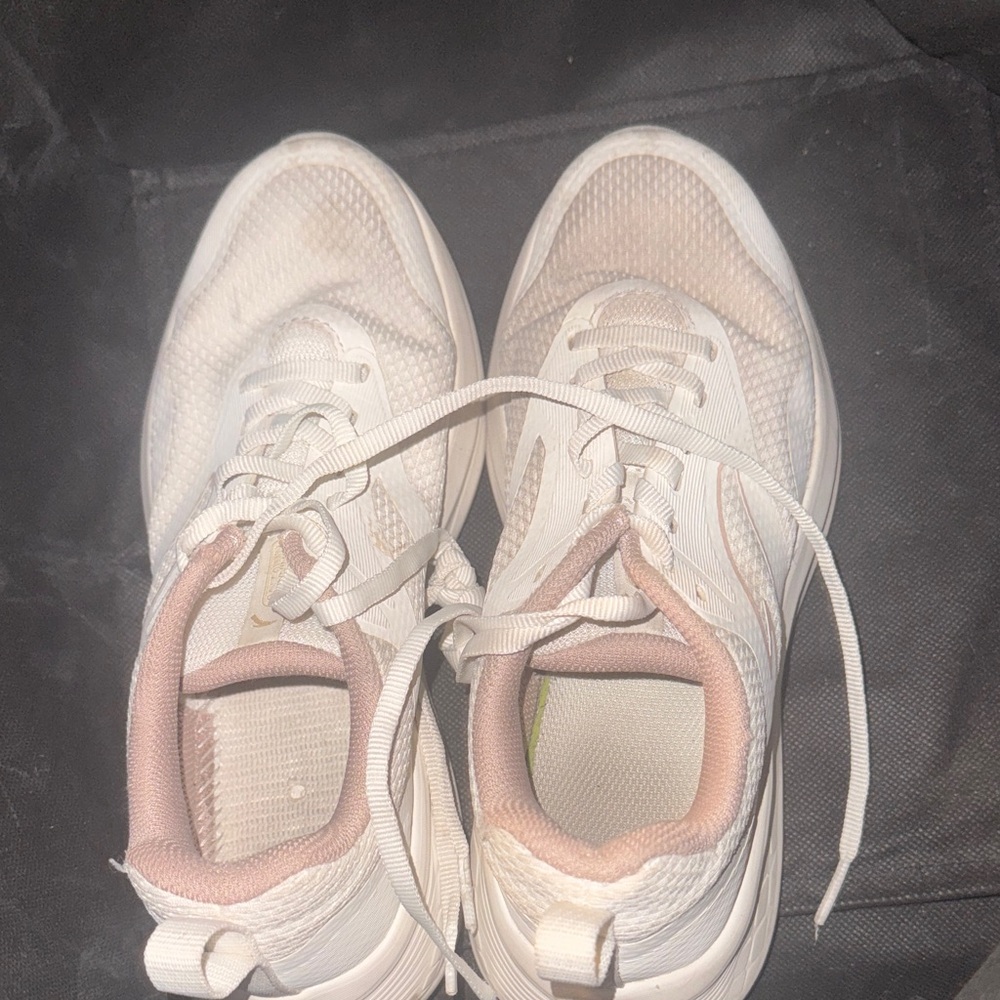 Women's Stylish White and Cream Sneakers